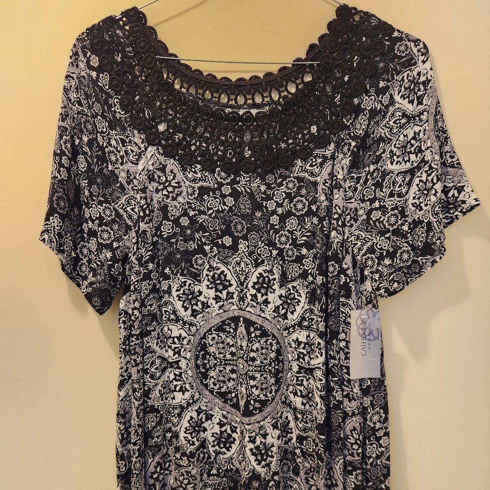 NWT Dress Catherines Black Floral Maxi Dress